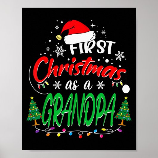 First Christmas As A Grandpa New Grandfather 1st C ポスター (正面)