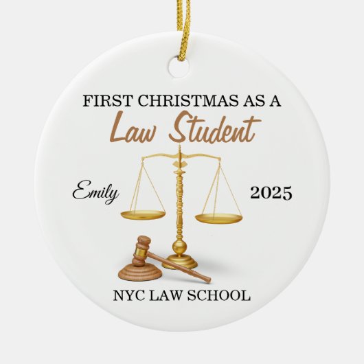 First Christmas as a Law Student Ornament, Law  セラミックオーナメント (正面)