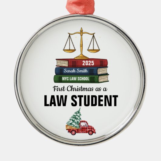 First Christmas as a Law Student Ornament, Law  メタルオーナメント (正面)