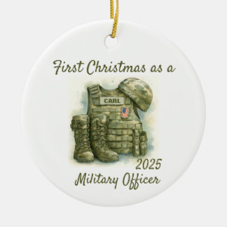 First Christmas as a Military Officer セラミックオーナメント