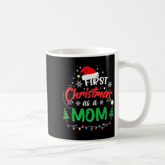 First Christmas As A Mom 1st Christmas Matching Fa コーヒーマグカップ (右)