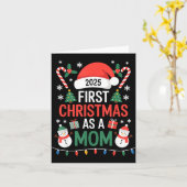 First Christmas As A Mom 2025 Family Matching Holi カード (黄色い花)
