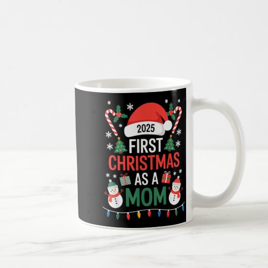 First Christmas As A Mom 2025 Family Matching Holi コーヒーマグカップ (右)