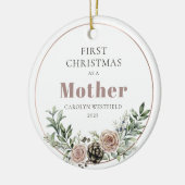 First Christmas as a Mother Name Year セラミックオーナメント (左)