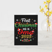 First Christmas As A Oma 2025 New Mommy Xmas  カード (黄色い花)