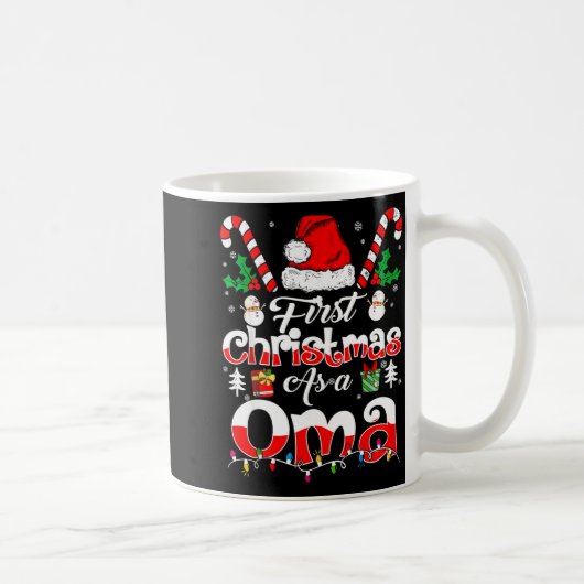 First Christmas As A Oma Family Matching  コーヒーマグカップ (右)