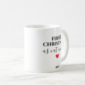 First Christmas as Cat Mom Personalized Holiday コーヒーマグカップ (正面右)