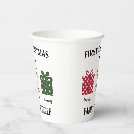 First Christmas as Family of 3 Keepsake 紙コップ (右)