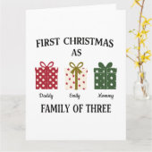 First Christmas as Family of Three Gift カード (黄色い花)