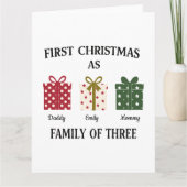 First Christmas as Family of Three Gift カード (正面)
