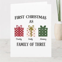 First Christmas as Family of Three Gift カード