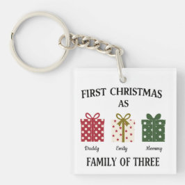First Christmas as Family of Three Gift キーホルダー