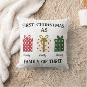First Christmas as Family of Three Gift クッション (ブランケット)