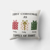 First Christmas as Family of Three Gift クッション (裏面)