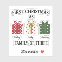 First Christmas as Family of Three Gift シール