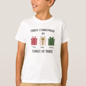 First Christmas as Family of Three Gift Tシャツ (正面)
