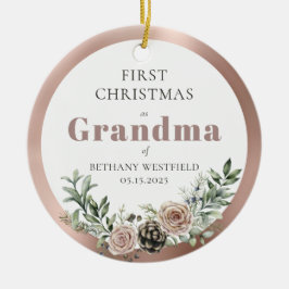 First Christmas as Grandma Photo Keepsake セラミックオーナメント