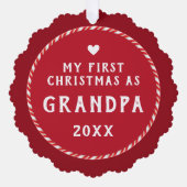 First Christmas as Grandpa Photo Keepsake  オーナメントカード (正面)