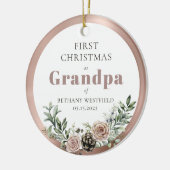 First Christmas as Grandpa Photo Keepsake セラミックオーナメント (左)