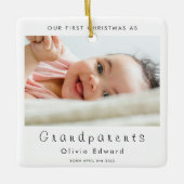 First Christmas as Grandparents Baby Photo セラミックオーナメント (正面)