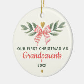 First Christmas As Grandparents Baby Photo Name セラミックオーナメント (左)