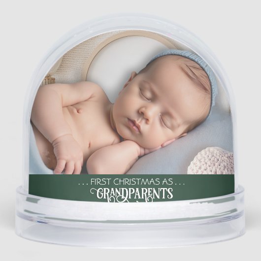 First Christmas as Grandparents Gift Snow Globes (正面)
