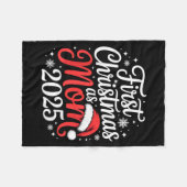 First Christmas As Mom 2025 Family Matching New Mo フリースブランケット (正面(横))