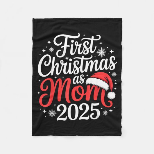 First Christmas As Mom 2025 Family Matching New Mo フリースブランケット (正面)