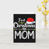 First Christmas As Mom New Mom 1st Christmas Xmas  カード (黄色い花)