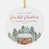 First Christmas as Mommy and Daddy Photo Keepsake セラミックオーナメント (正面)