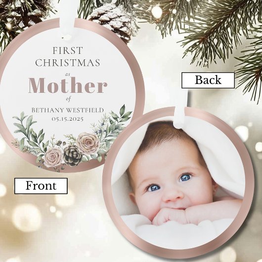 First Christmas as Mother Photo Keepsake オーナメント
