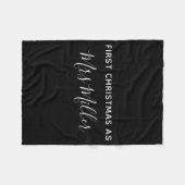 First Christmas As Mrs D Name  フリースブランケット (正面(横))