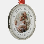 First Christmas as Nana & Papa 2025 Grandparents  メタルオーナメント (右)