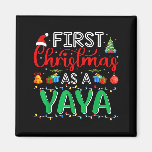 First Christmas As Yaya Family Matching New Yaya  マグネット (正面)