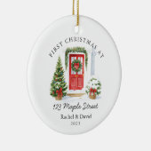 First Christmas at New Address – Red Door  セラミックオーナメント (右)