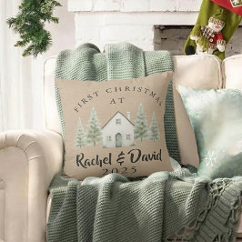  First Christmas at New Home Pillow  クッション