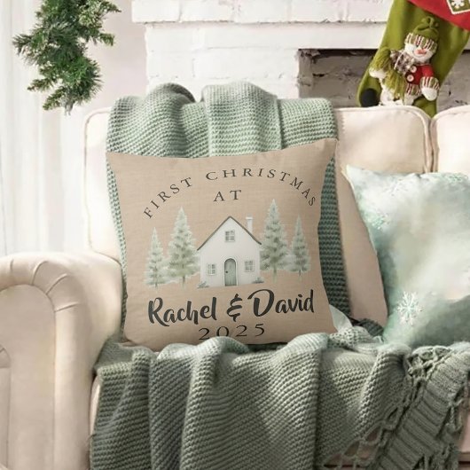  First Christmas at New Home Pillow  クッション