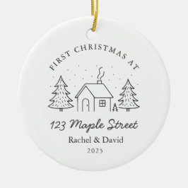 First Christmas at Our New Address – Minimal House セラミックオーナメント