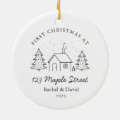 First Christmas at Our New Address – Minimal House セラミックオーナメント (裏面)