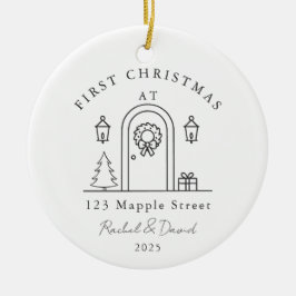 First Christmas at Our New Home – Front Door セラミックオーナメント