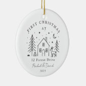 First Christmas at Our New Home – Moon & Deer Line セラミックオーナメント (右)