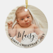 First Christmas Baby 2 Photo Script Name セラミックオーナメント (正面)