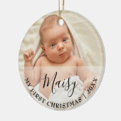 First Christmas Baby 2 Photo Script Name セラミックオーナメント (左)