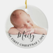 First Christmas Baby 2 Photo Script Name セラミックオーナメント (裏面)