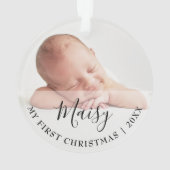 First Christmas Baby 2 Photo Script Name Ornament オーナメント (裏面)