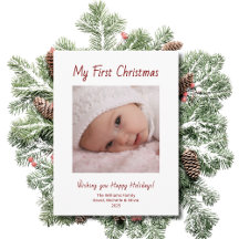 First Christmas Baby Girl Photo Festive