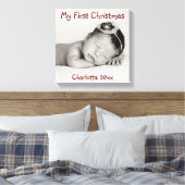 First Christmas Baby Photo Add Name キャンバスプリント (インサイチュ (寝室))