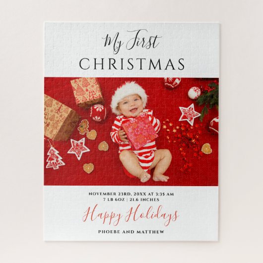 First Christmas Baby Photo Collage ジグソーパズル (縦)