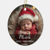 First Christmas Baby Photo Name セラミックオーナメント (左)