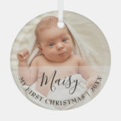 First Christmas Baby Photo Script Name ガラスオーナメント (正面)